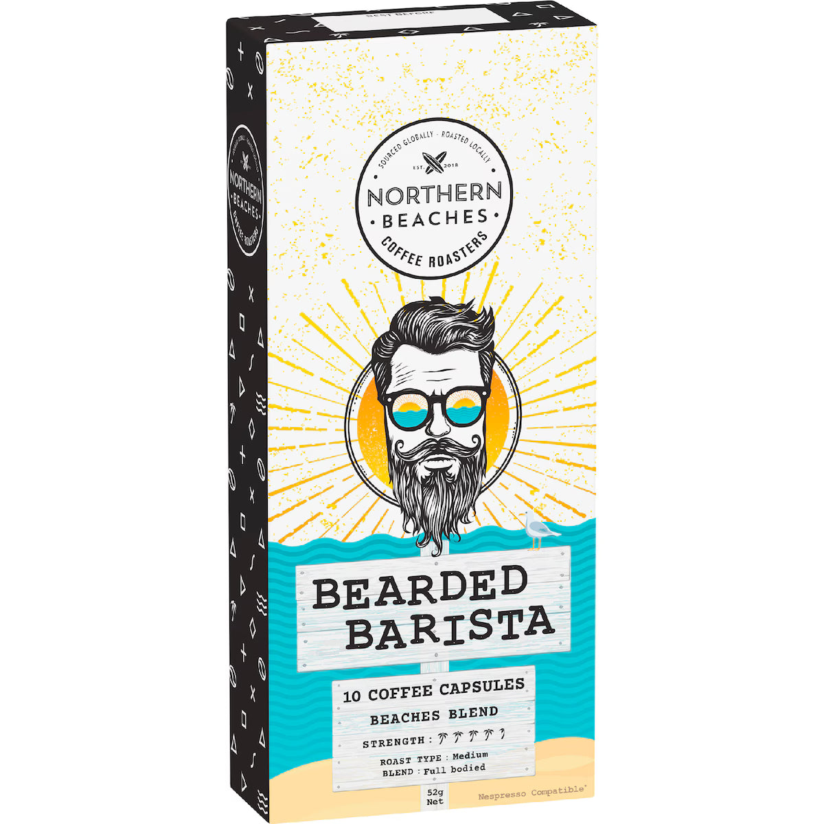 Northern Beaches Bearded Barista Coffee Capsules 10 Capsule Carton (Nespresso Compatible)