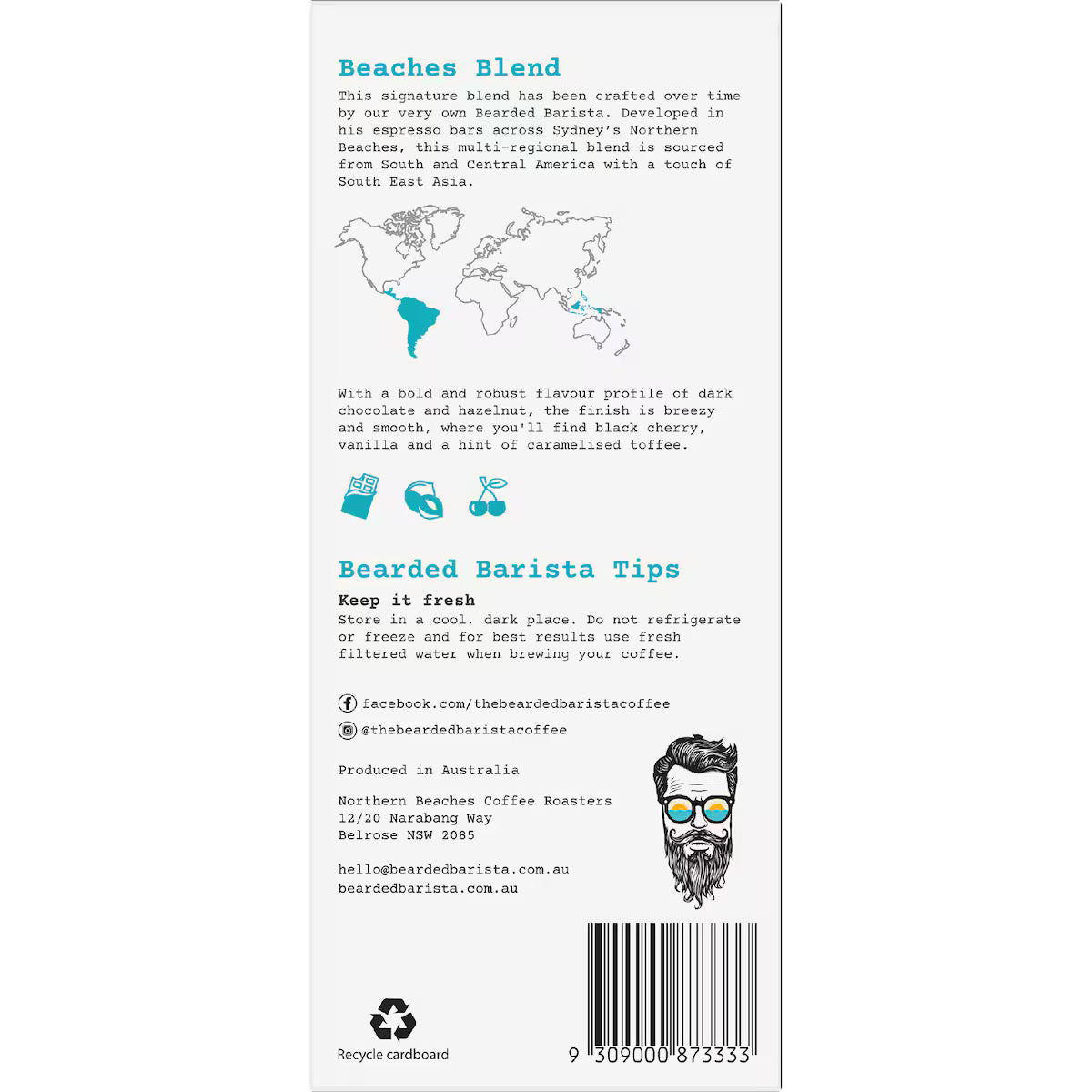 Northern Beaches Bearded Barista Coffee Capsules 10 Capsule Carton (Nespresso Compatible)