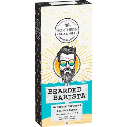 Northern Beaches Bearded Barista Coffee Capsules 10 Capsule Carton (Nespresso Compatible)
