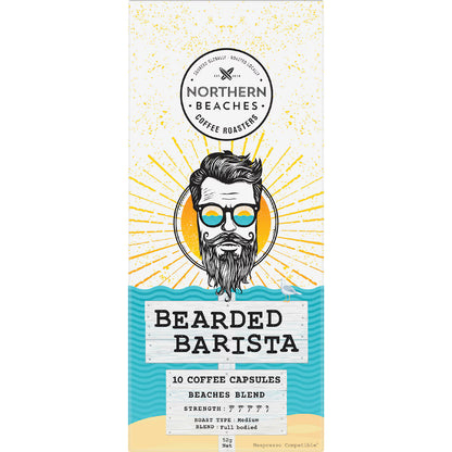 Northern Beaches Bearded Barista Coffee Capsules 10 Capsule Carton (Nespresso Compatible)
